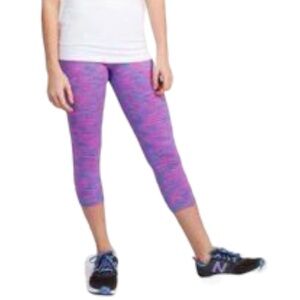 IVIVVA Rhythmic Crop Leggings With Inner Back Pocket Pink/Blue Heathered 14Y